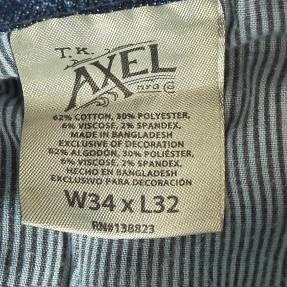 TK Axel Slim Boot Jeans Mens 34x32 Medium Wash Blue Stretch Embroidered Pockets
